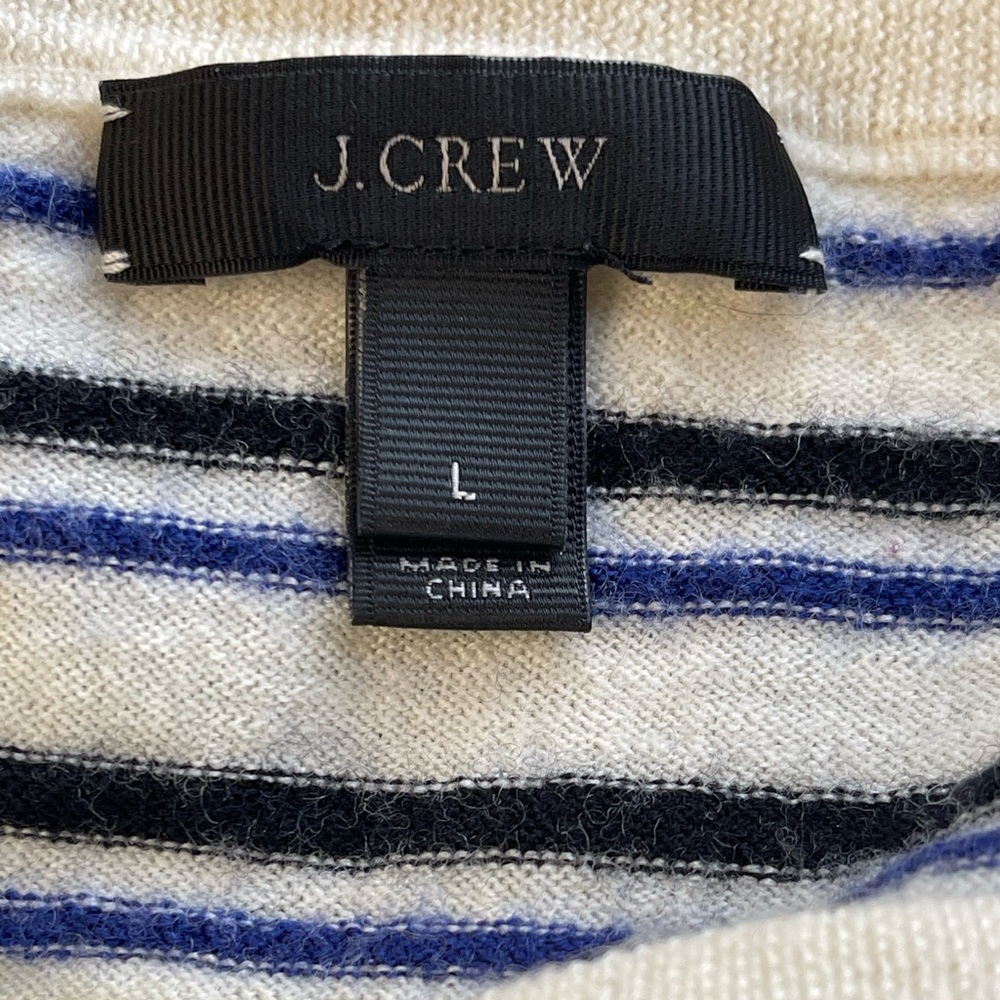 J. Crew stripe crew neck merino wool sweater - Picture 4 of 4